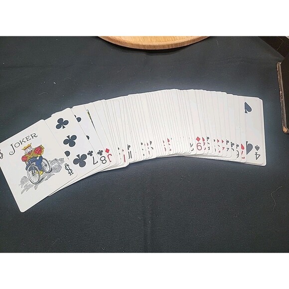 Vintage Wooden Playing Cards Box With 2 Decks Of Cards Made In Japan - Picture 9 of 9